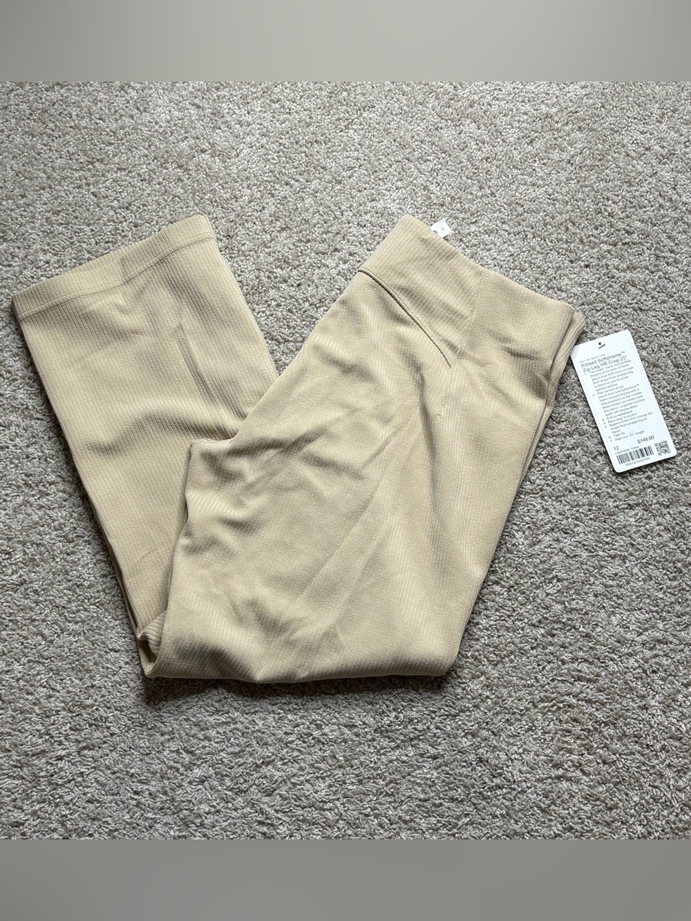 Lululemon Ribbed Softstreme Zip-Leg High-Rise Cropped Pants 25"